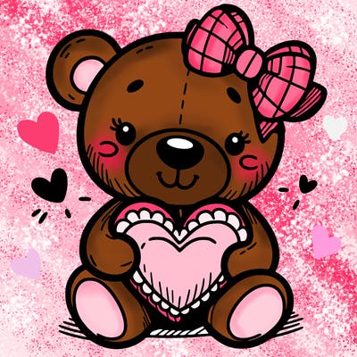 teddy bear hugging a heart