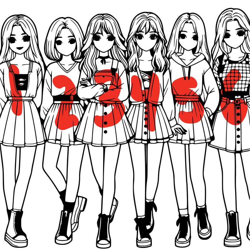 a group of girls realistic