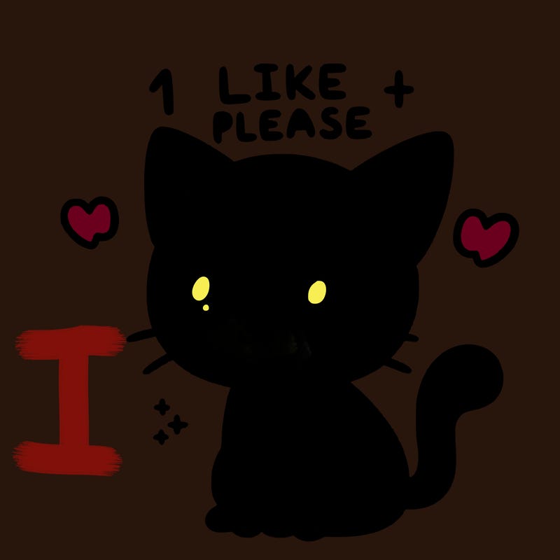 cute  cat  saying 1 like  please