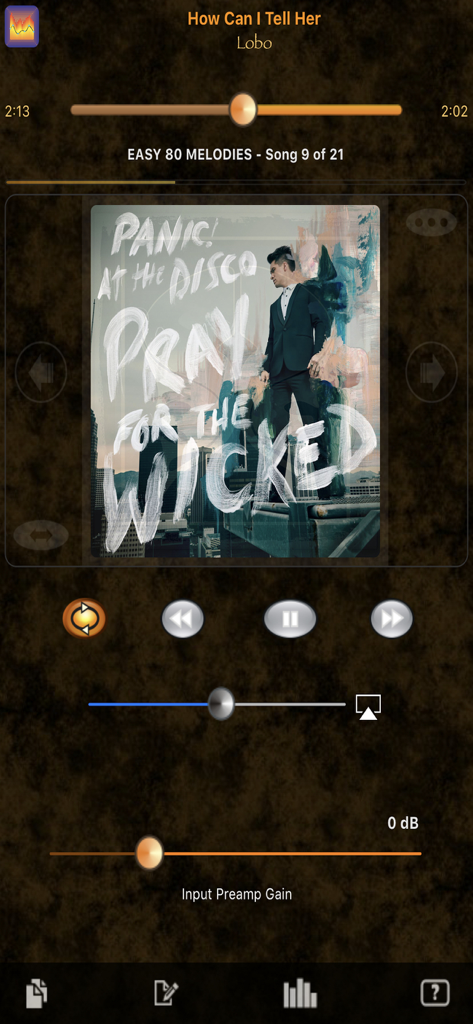 HD Music Parametric Equalizer - Music player screen with album art and audio controls in the HD Music Parametric Equalizer app
