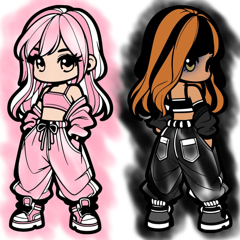 girl in crop top and baggy pants