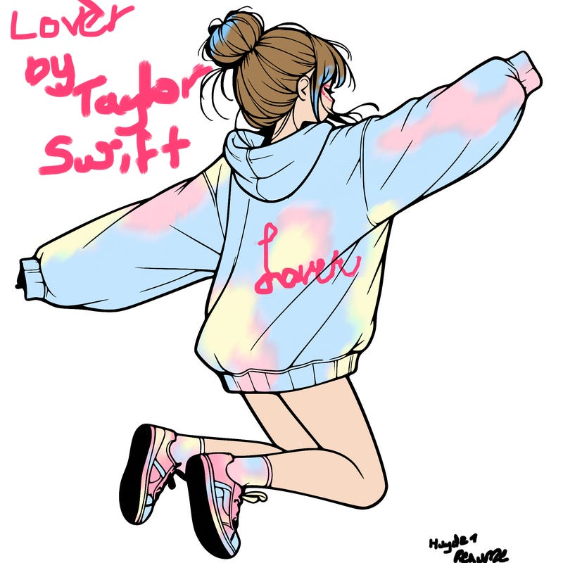 realistic girl jumping with a bun and oversized sweatshirt