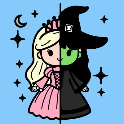 split princess and witch