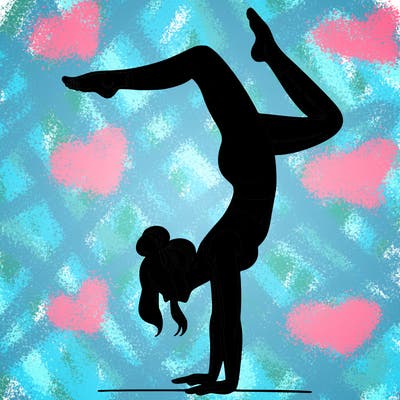 a woman doing a handstand