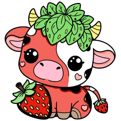 cute strawberry cow