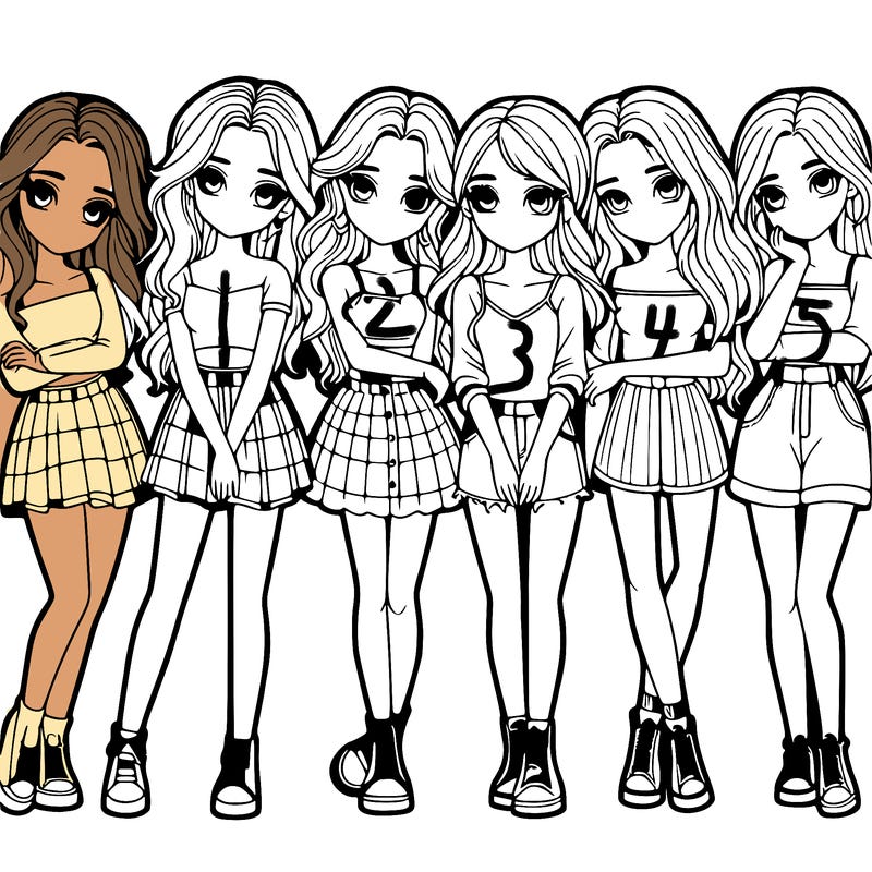 a group of girls realistic