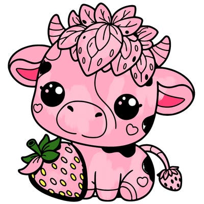 cute strawberry cow