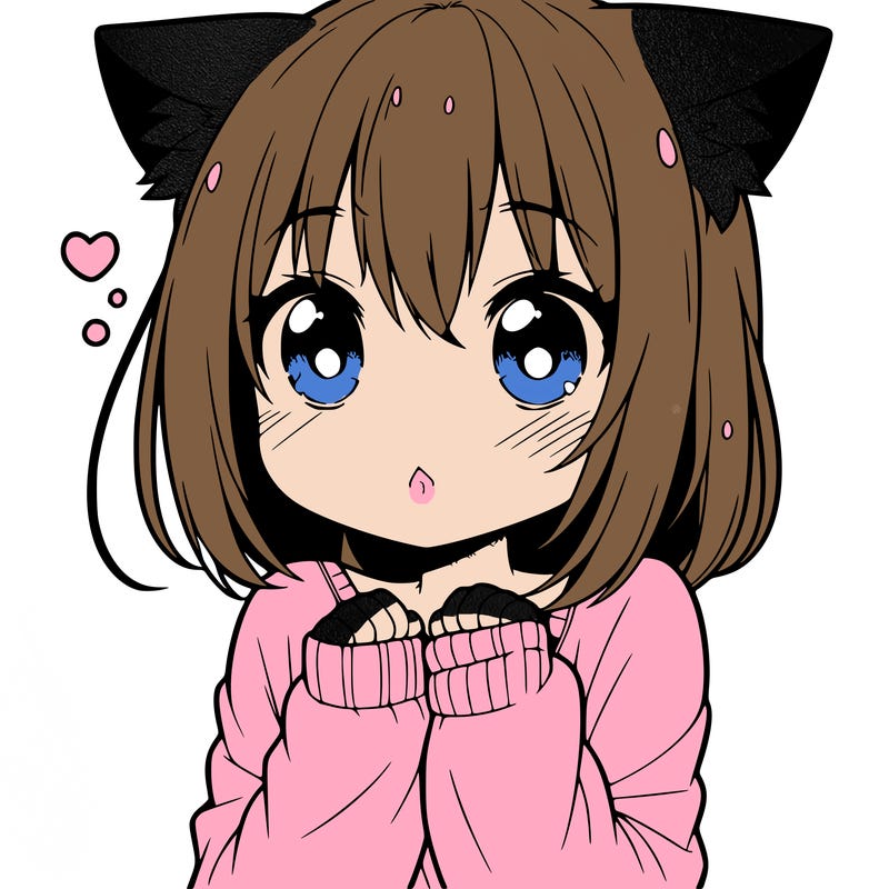 shy anime catgirl