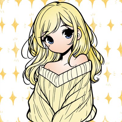 shy pretty girl wearing a sweater that is falling off one shoulder portrait