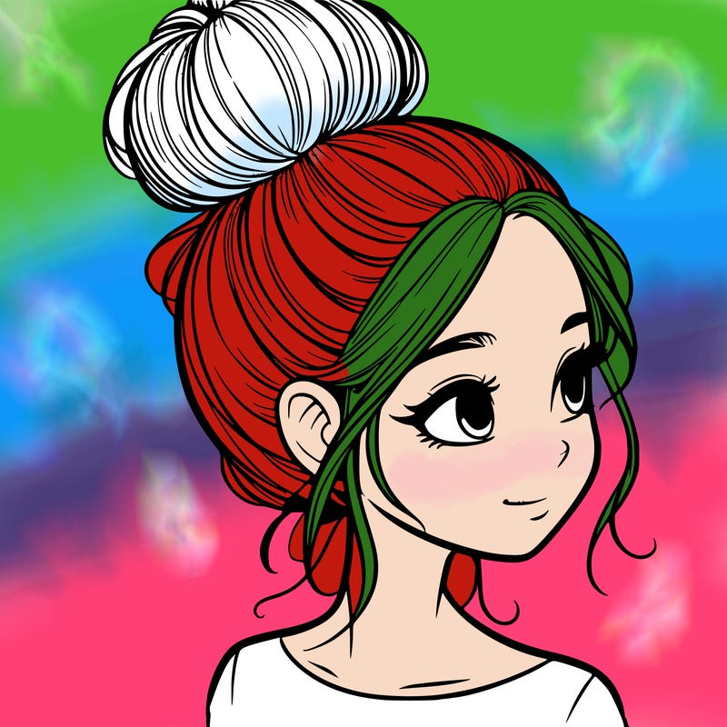 a realistic girl with a bun