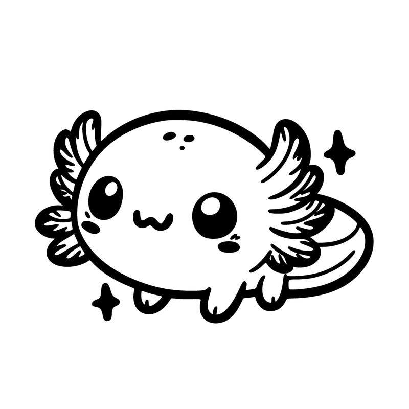 cute easy baby axolotl