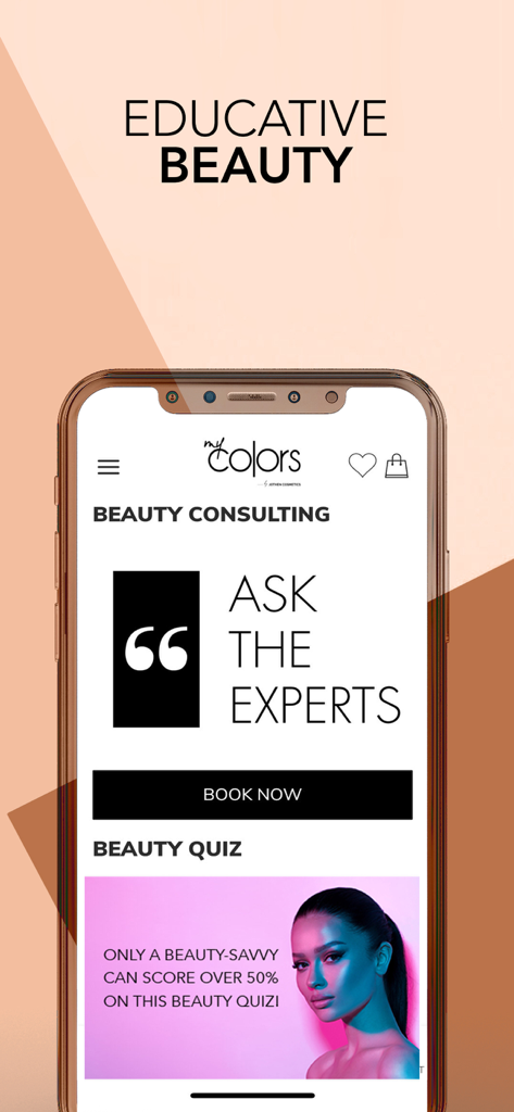 My Colors App-Oberfläche mit Beauty-Beratungs- und Expertenratgeber-Funktionen