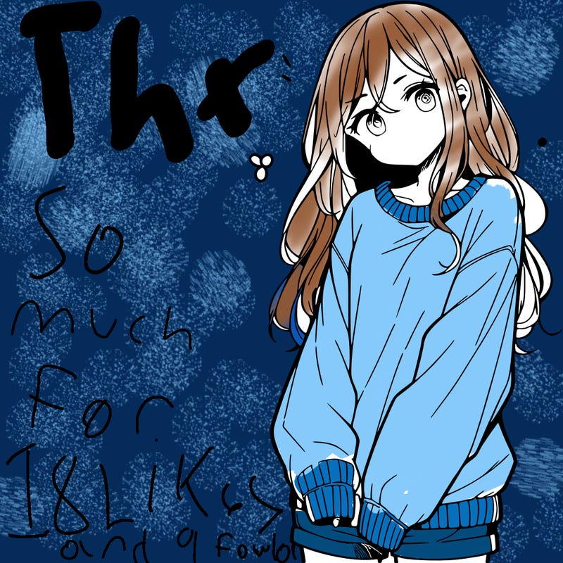 manga teen girl  in a sweater and baggy pants