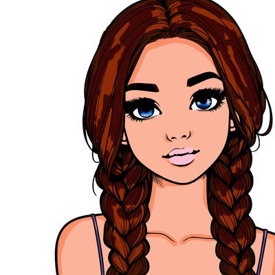 realistic girl with braids