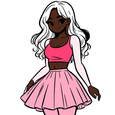 woman in a skirt and crop top
