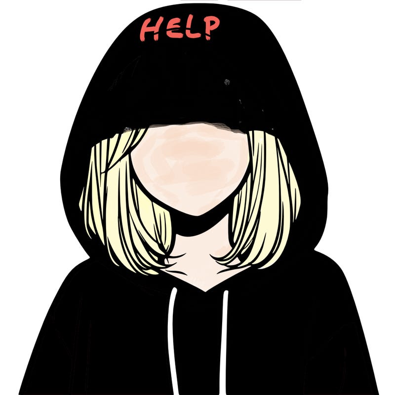 a faceless girl in a hoddie
