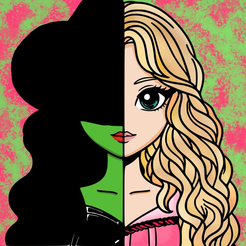 alphaba and glenda half and half