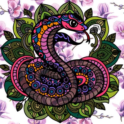 mandala beautiful snake
