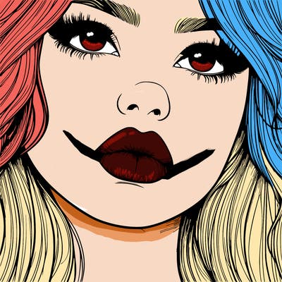 really realistic girl with lips