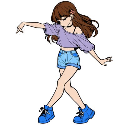 realistic girl danceing