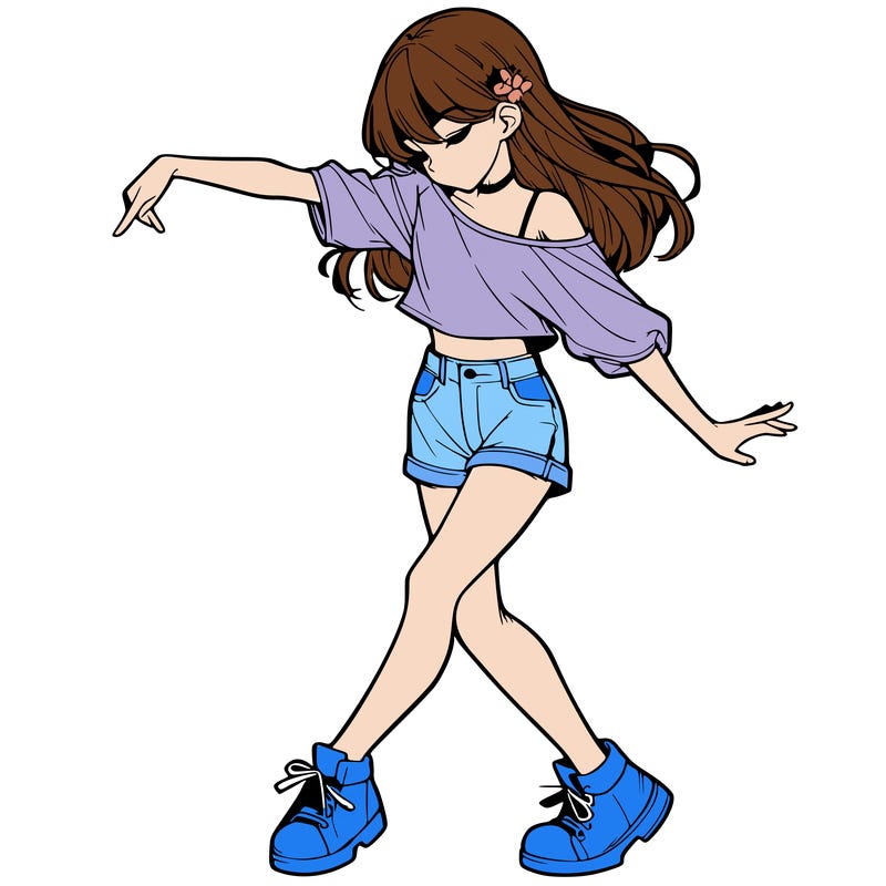 realistic girl danceing