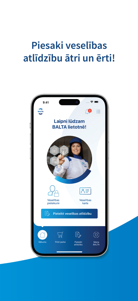 BALTA - BALTA mobile app home screen for managing health insurance claims and policies