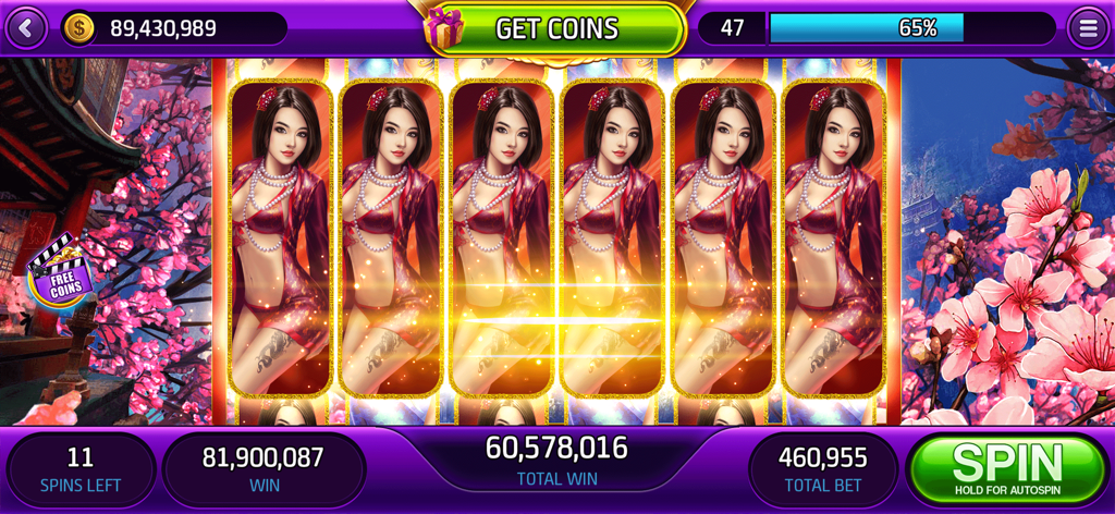 FunWave Slots & Jackpot Casino - A massive coin win on an Asian-themed slot machine in FunWave Slots