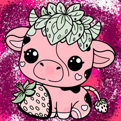 cute strawberry cow