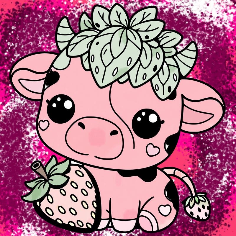 cute strawberry cow