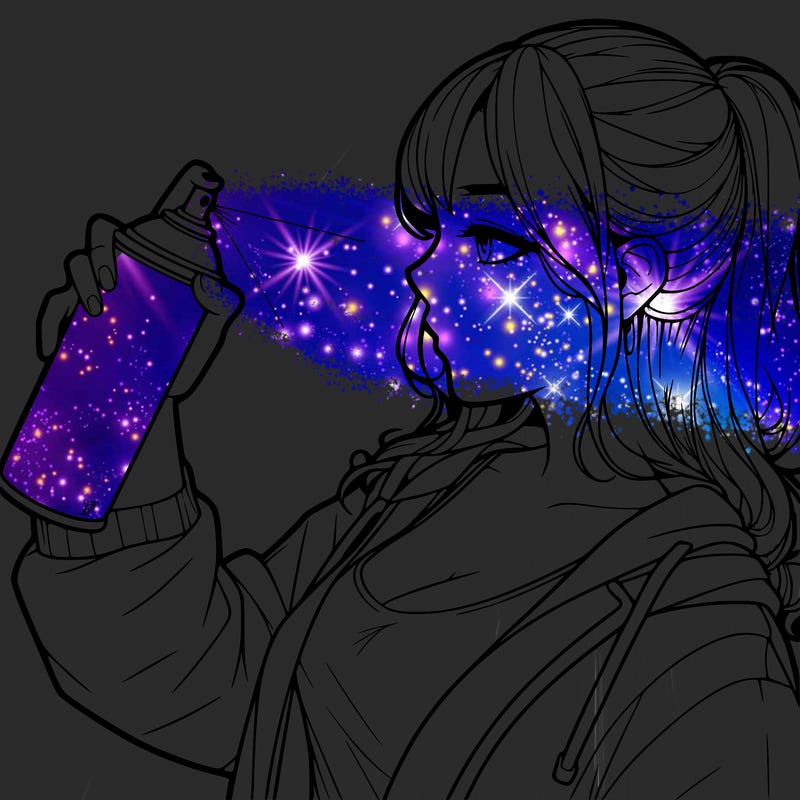 a realistic girl spray, painting