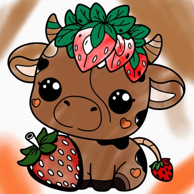 cute strawberry cow