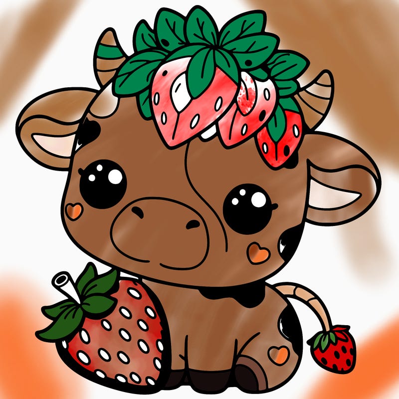 cute strawberry cow