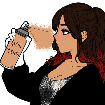 a realistic girl spray, painting