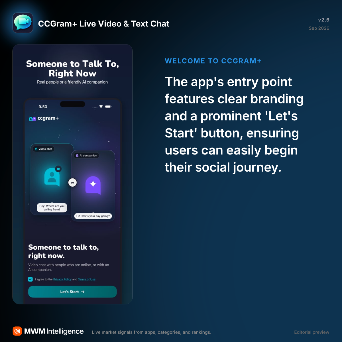 CCGram+ Live Video & Text Chat - Social Networking App | MWM