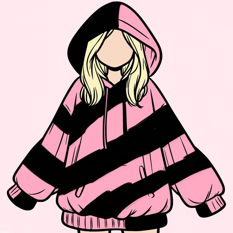 girl in oversized hoodie