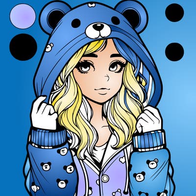 realistic girl in a animal pjs hoodie