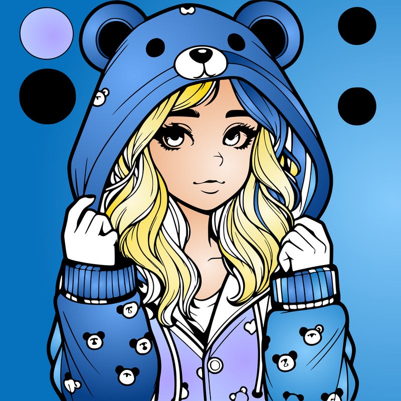 realistic girl in a animal pjs hoodie