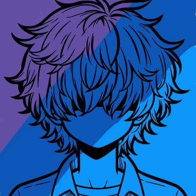 manga boy fluffy hair covering his eyes