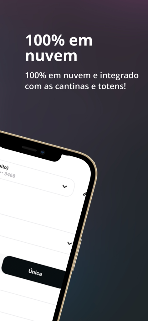 Menupass App-Screenshot, der ein cloudbasiertes System hervorhebt, das in Schulmensen und Kioske integriert ist