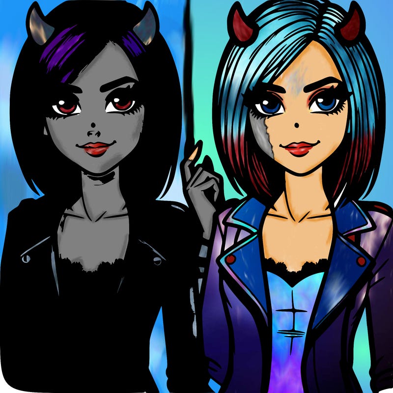 evil girl realistic and pretty