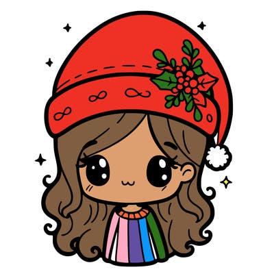christmas hat girl