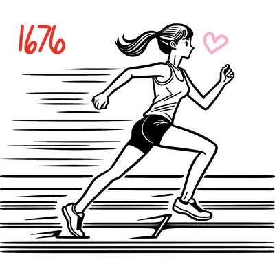 woman running track