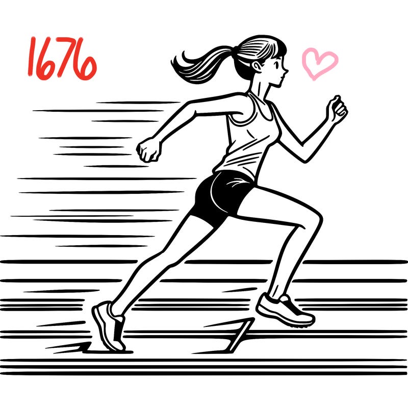 woman running track