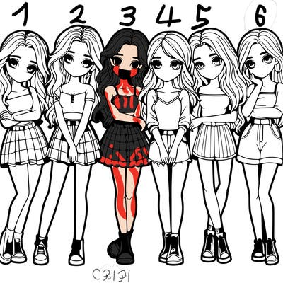 a group of girls realistic