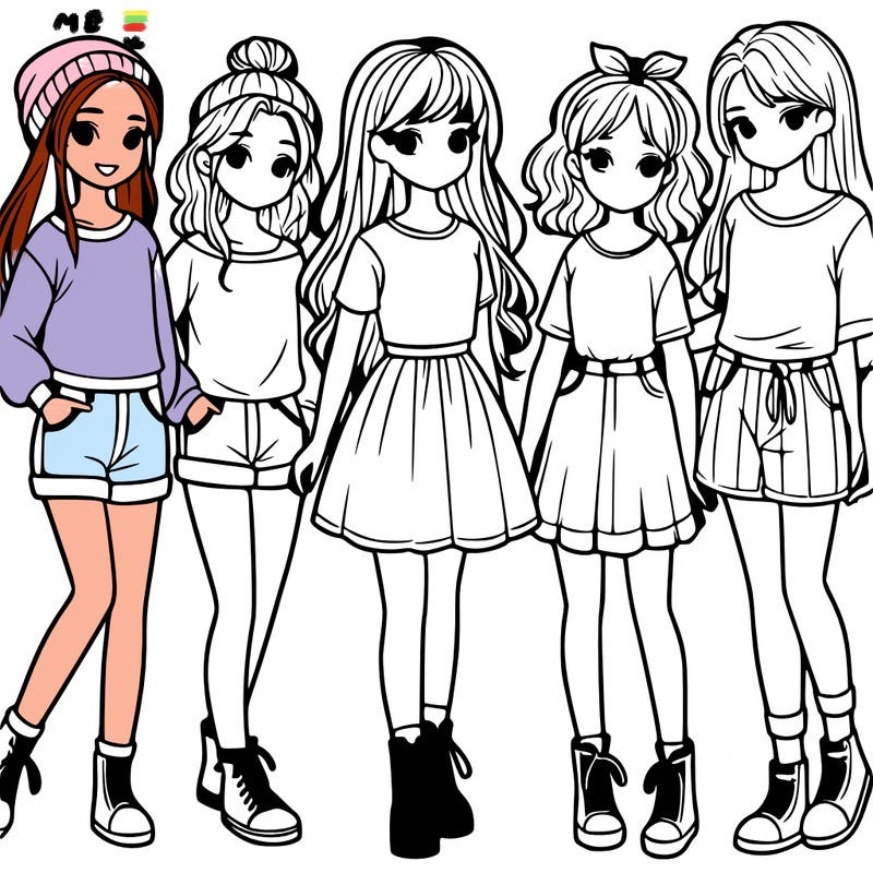 a group of five girls