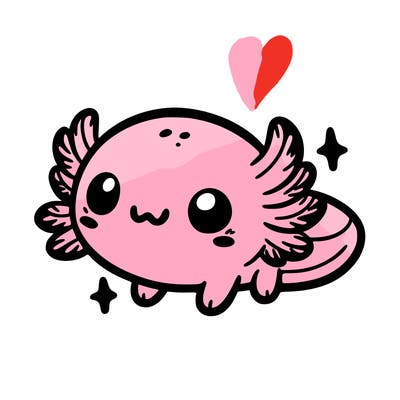 cute easy baby axolotl