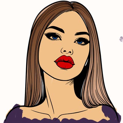 realistic woman with full lips