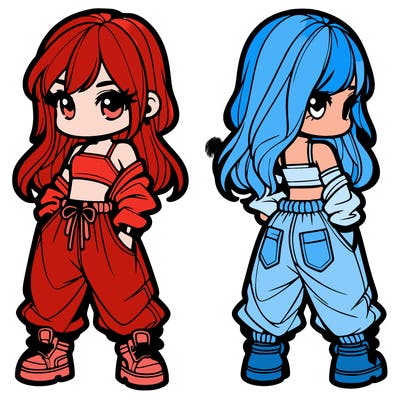 girl in crop top and baggy pants