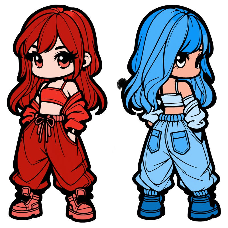 girl in crop top and baggy pants