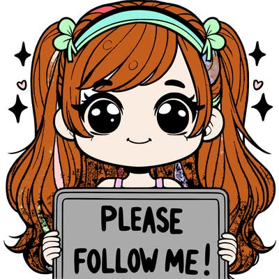 a girl holding  a sign  saying please  follow  me